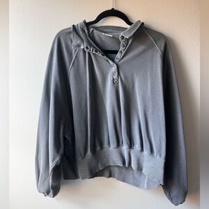 Washed French Terry Henley Sweatshirt
